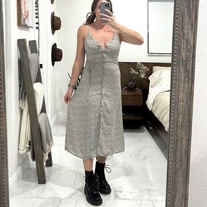 Speckled button down dress